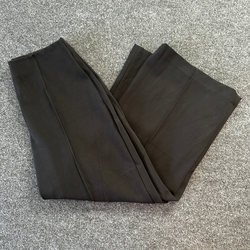 Spanx The Perfect Pant Wide Leg Crop Black Ponte Trousers Size Medium HP3S6PRQT